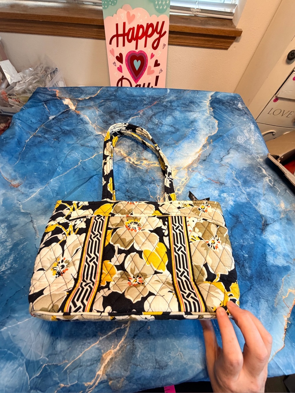 Vera Bradley Mandy In Retired Dogwood fabric purse